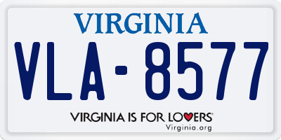 VA license plate VLA8577
