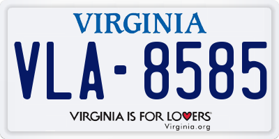 VA license plate VLA8585