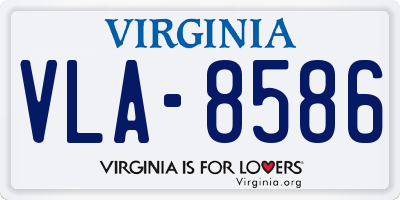 VA license plate VLA8586