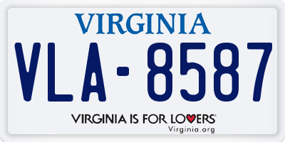 VA license plate VLA8587