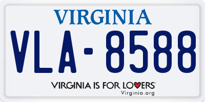 VA license plate VLA8588