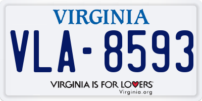VA license plate VLA8593