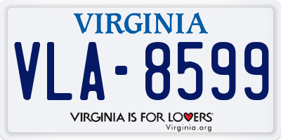 VA license plate VLA8599