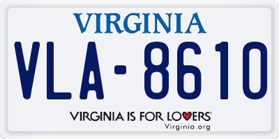 VA license plate VLA8610