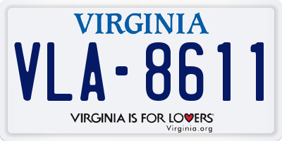VA license plate VLA8611