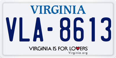 VA license plate VLA8613