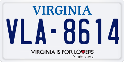 VA license plate VLA8614