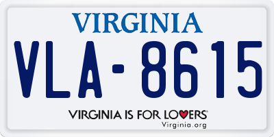 VA license plate VLA8615