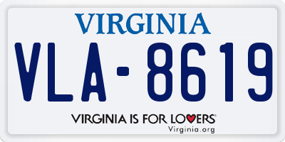 VA license plate VLA8619