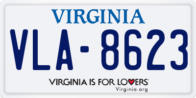 VA license plate VLA8623