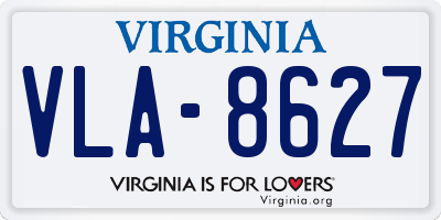 VA license plate VLA8627