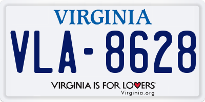 VA license plate VLA8628