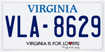 VA license plate VLA8629