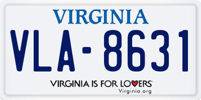 VA license plate VLA8631