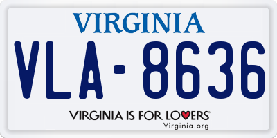 VA license plate VLA8636