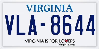 VA license plate VLA8644