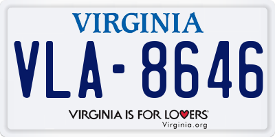 VA license plate VLA8646