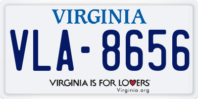 VA license plate VLA8656