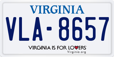 VA license plate VLA8657