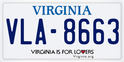 VA license plate VLA8663