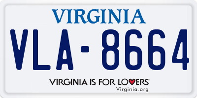 VA license plate VLA8664