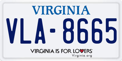 VA license plate VLA8665