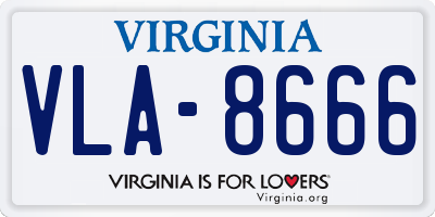 VA license plate VLA8666