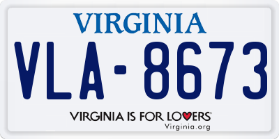 VA license plate VLA8673