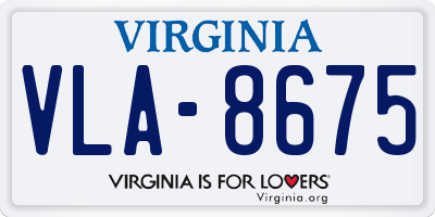 VA license plate VLA8675