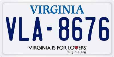 VA license plate VLA8676