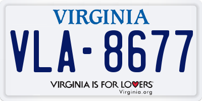 VA license plate VLA8677