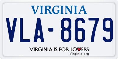 VA license plate VLA8679