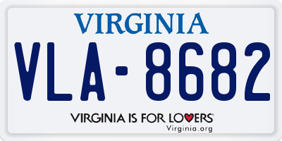 VA license plate VLA8682