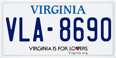 VA license plate VLA8690