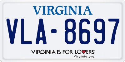 VA license plate VLA8697