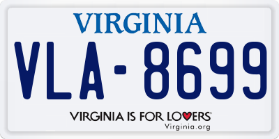 VA license plate VLA8699