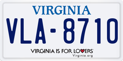 VA license plate VLA8710
