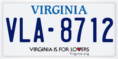 VA license plate VLA8712