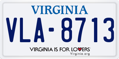 VA license plate VLA8713