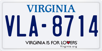 VA license plate VLA8714