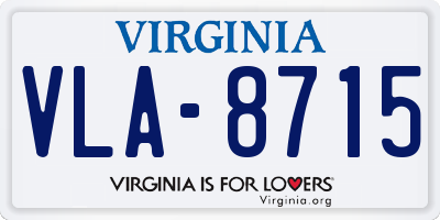 VA license plate VLA8715