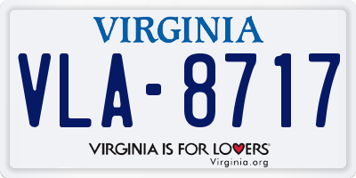 VA license plate VLA8717