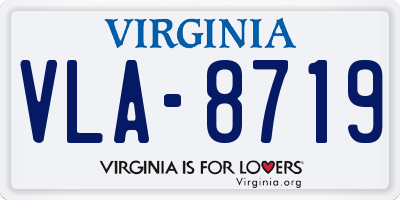 VA license plate VLA8719