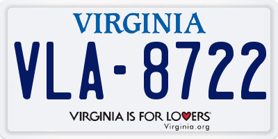 VA license plate VLA8722