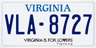 VA license plate VLA8727