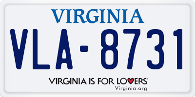 VA license plate VLA8731