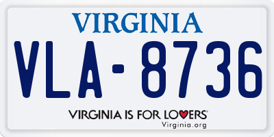 VA license plate VLA8736