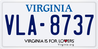 VA license plate VLA8737