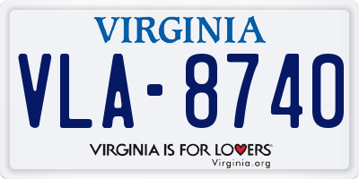 VA license plate VLA8740