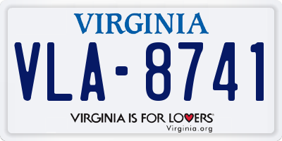 VA license plate VLA8741